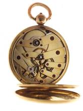 Thumbnail von Swiss Antique solid 18 ct yellow gold key wind Pocket Fob Watch fully engraved </h1>