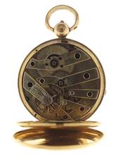 Thumbnail von Swiss Antique solid 18 ct yellow gold key wind Pocket Fob Watch fully engraved </h1>