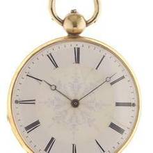Thumbnail von Swiss Antique solid 18 ct yellow gold key wind Pocket Fob Watch fully engraved </h1>
