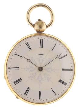  Swiss Antique solid 18 ct yellow gold key wind Pocket Fob Watch fully engraved </h1> 