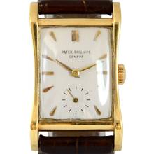 Thumbnail von Patek Philippe Hour Glass 2456 roof tile silver dial gold 18KT with Extract Patek 1950’s