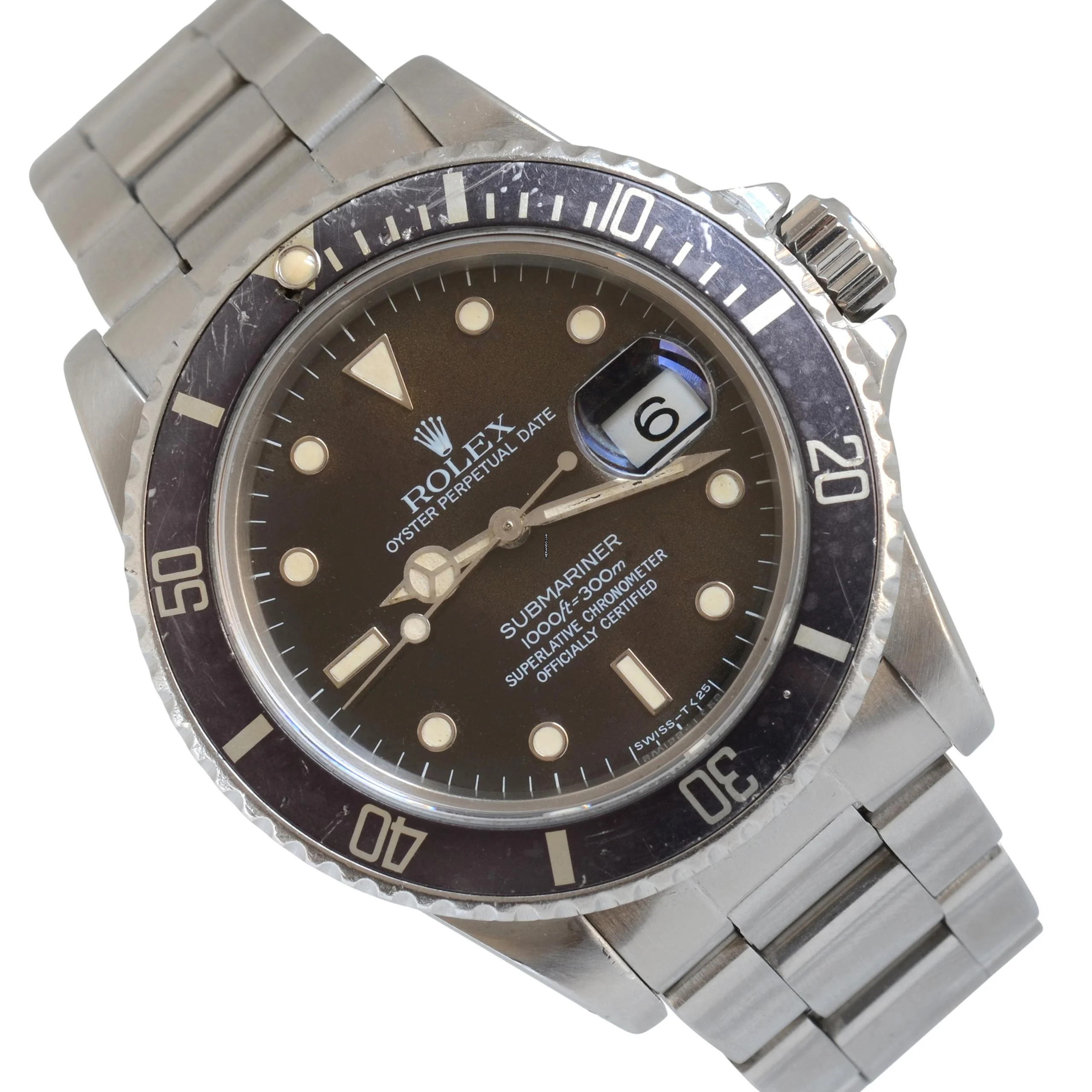  Rolex Submariner Date 16800 Date matt brown tritium dial 1984’s </h1> 