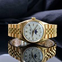 Thumbnail von Rolex Oyster Perpetual 36 Stelline 6062 Triple Calendar Moonphase yellow gold 18KT Full Set 1952’s </h1>