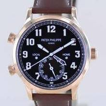Thumbnail von Patek Philippe Calatrava Pilot Travel Time 18K Roségold Cal 324 brown Dial Luxusuhr B+P </h1>