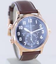 Thumbnail von Patek Philippe Calatrava Pilot Travel Time 18K Roségold Cal 324 brown Dial Luxusuhr B+P </h1>