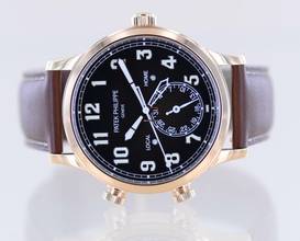 Thumbnail von Patek Philippe Calatrava Pilot Travel Time 18K Roségold Cal 324 brown Dial Luxusuhr B+P </h1>