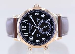 Thumbnail von Patek Philippe Calatrava Pilot Travel Time 18K Roségold Cal 324 brown Dial Luxusuhr B+P </h1>