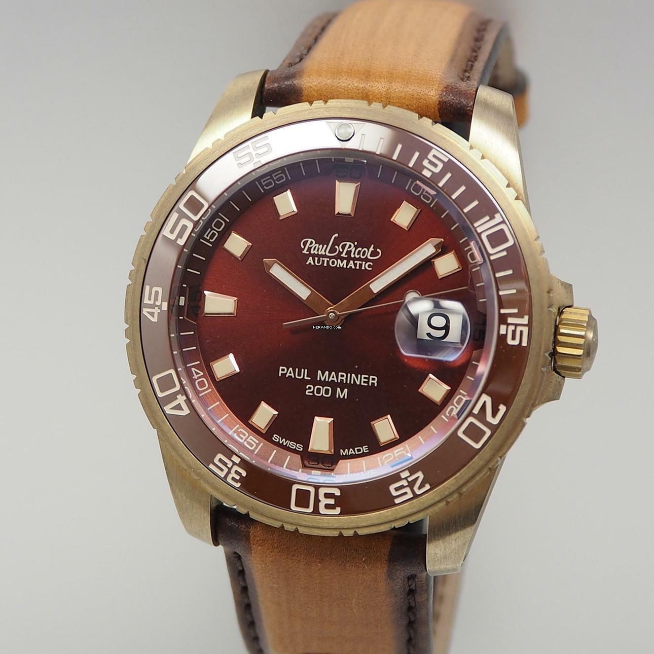  Paul Picot Paul Mariner III Bronze NEU Box+Papiere </h1> 