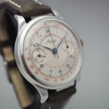 Thumbnail von Minerva Monopulsante Monopusher Chronograph Oversize ca 1940 serviced