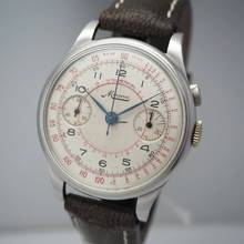 Thumbnail von Minerva Monopulsante Monopusher Chronograph Oversize ca 1940 serviced