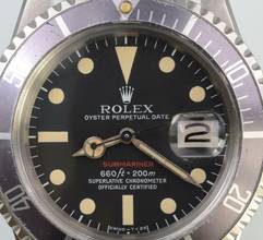Thumbnail von Rolex Submariner Date 1680 MK5 red written dial Full Set 1972's </h1>