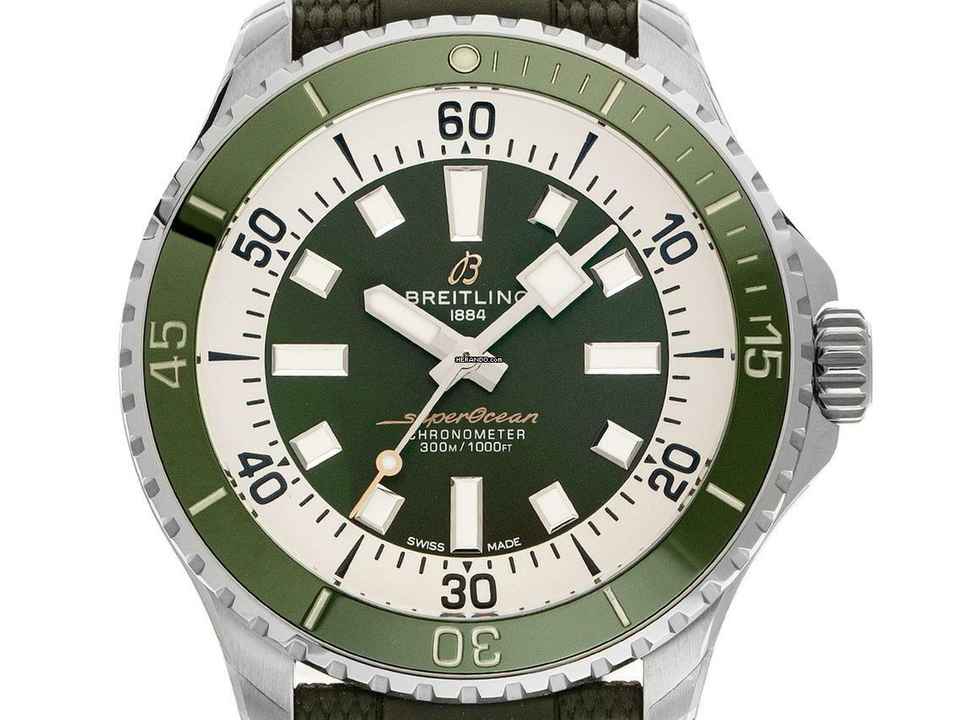  Breitling Superocean Green Ref.A17376A31L1S1 2024 Full Set Ungetragen 