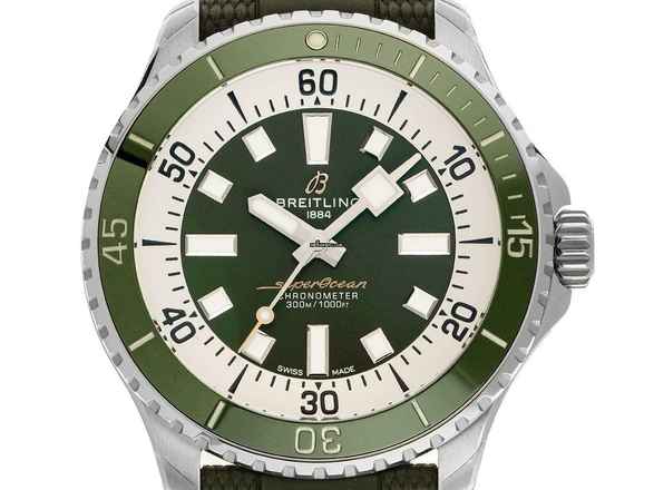 Breitling Superocean Green Ref.A17376A31L1S1 2024 Full Set Ungetragen 
