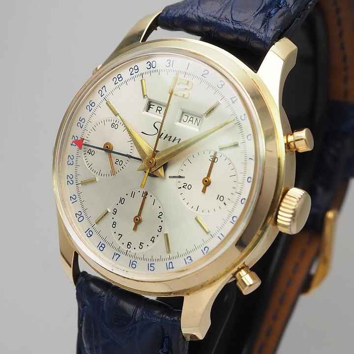  Sinn Triple Date Chronograph Vintage 1960 Gold 14k/585 by Gallet RARE </h1> 