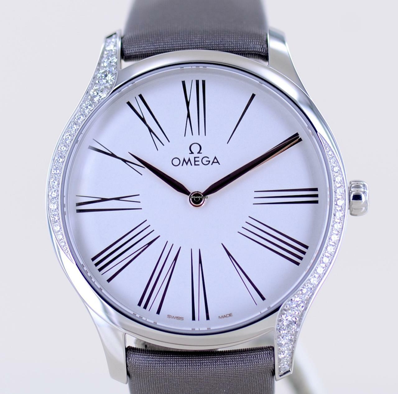 Omega De Ville Trésor 39mm Dresswatch Lady Silver Rose Dial Diamond Case B+P
