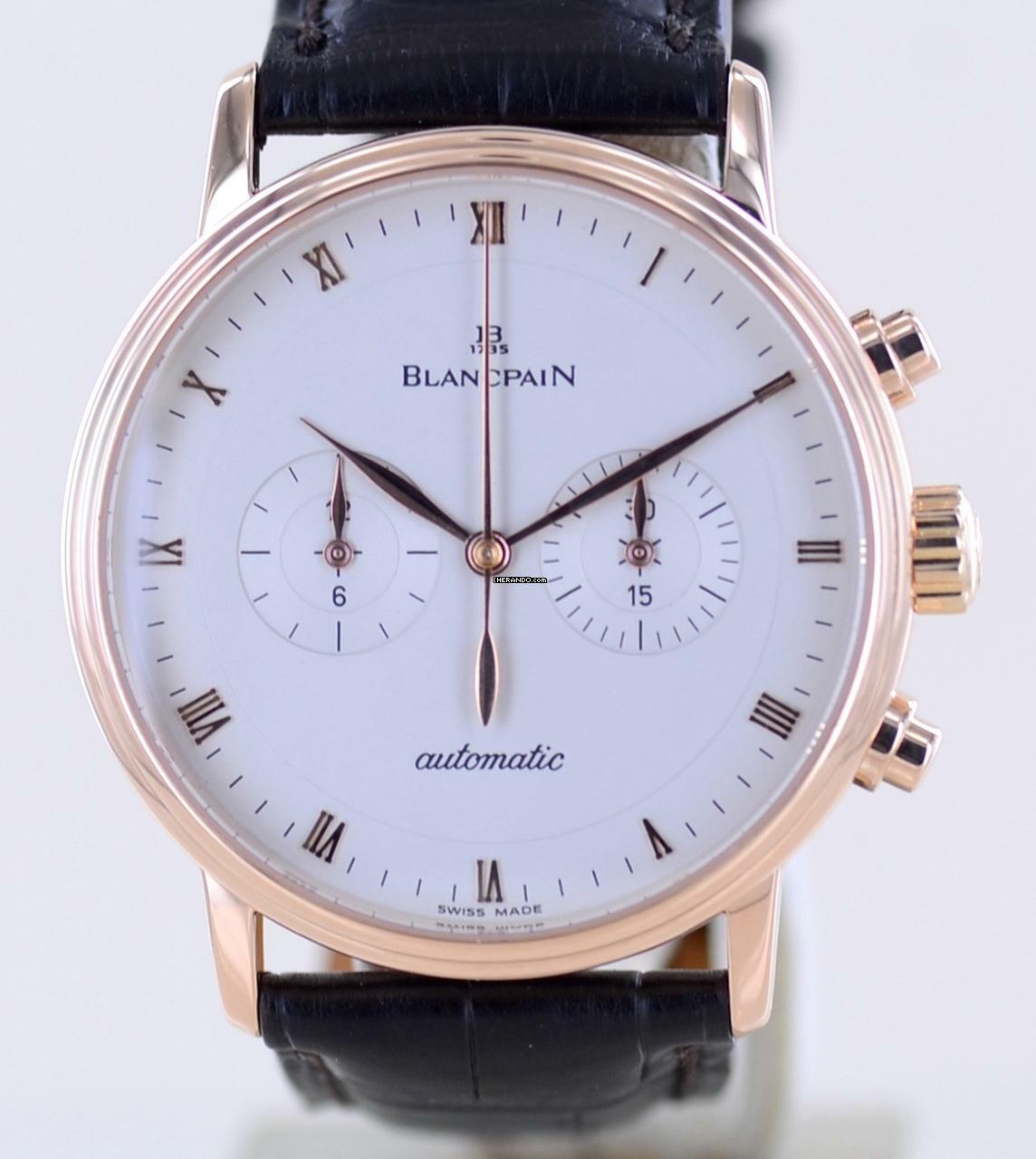  Blancpain Villeret 18K Roségold Chronograph 40mm white dial Automatic Dresswatch rar </h1> 