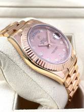 Thumbnail von Rolex Day-Date II Rosegold Pink Baguette Diamond Dial 41mm Top Condition with Box+Papers
