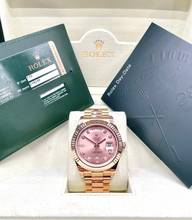 Thumbnail von Rolex Day-Date II Rosegold Pink Baguette Diamond Dial 41mm Top Condition with Box+Papers