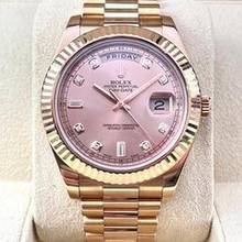 Thumbnail von Rolex Day-Date II Rosegold Pink Baguette Diamond Dial 41mm Top Condition with Box+Papers