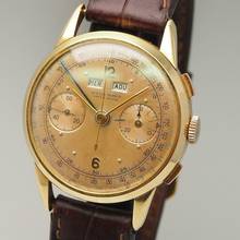 Thumbnail von Ulysse Nardin Triple Date Chronograph Vintage um 1940 Gold 18k/750 RARE