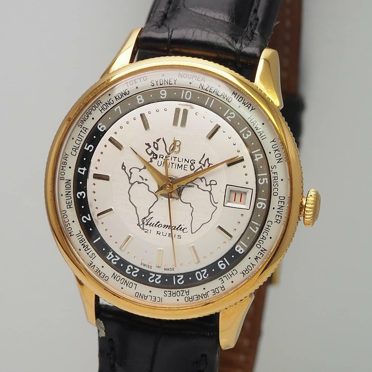  Breitling Unitime Vintage Ref.: 1 260 Felsa 711 Weltzeit Kalender Automatic  