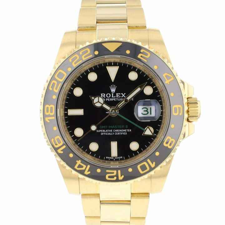  Rolex GMT-Master II Yellow Gold Black Dial 116718LN </h1> 