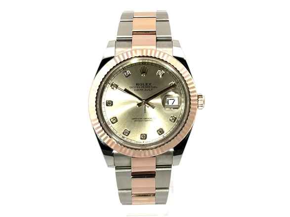  Rolex Datejust 41 Edelstahl Everose-Gold Ref. 126331 Sundust Diamant </h1> 