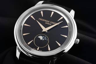 Thumbnail von Frederique Constant Classics Mondphase Stahl Quarz Armband Krokoleder 37mm Ref.FC-206B3S6 Full Set Neu