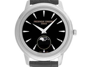 Thumbnail von Frederique Constant Classics Mondphase Stahl Quarz Armband Krokoleder 37mm Ref.FC-206B3S6 Full Set Neu