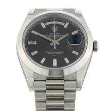 Rolex Day-Date Platin Schwarz Baguette Zifferblatt