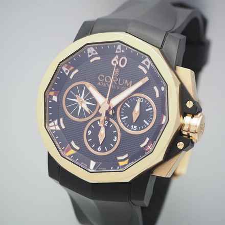  Corum Admiral's Cup Rattrapante Chronograph 01.0008 LIMITED 600 Gold 18k/750 Box+Papiere  