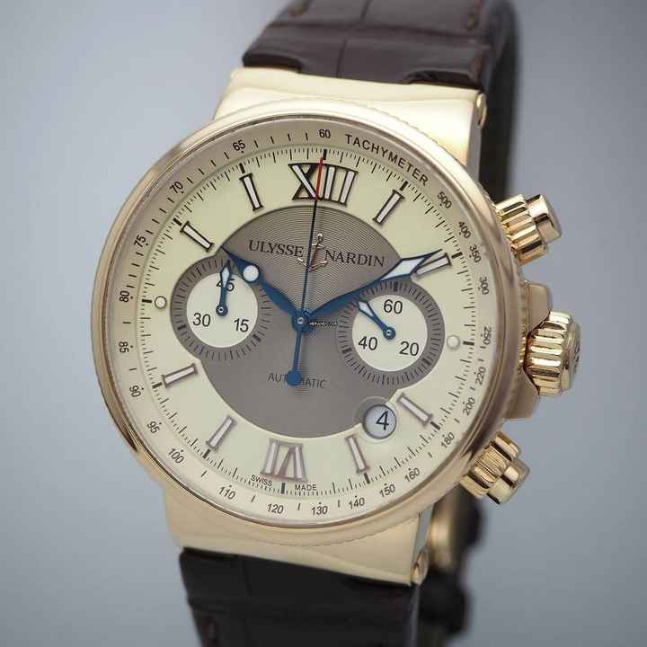  Ulysse Nardin Marine Chronograph Maxi Marine Chronograph 356-66 18K/750 Roségold Box+Papiere  