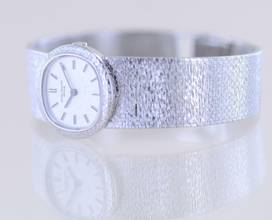Thumbnail von Patek Philippe Lady 18K whitegold guilloche Dial Case Dresswatch Milanaise super rar </h1>