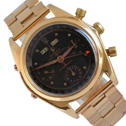  Rolex Chronograph Dato Compax 4767 Jean-Claude Killy chronograph black dial Pink gold 18KT 1947's </h1> 