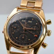 Thumbnail von Rolex Chronograph Dato Compax 4767 Jean-Claude Killy chronograph black dial Pink gold 18KT 1947's </h1>