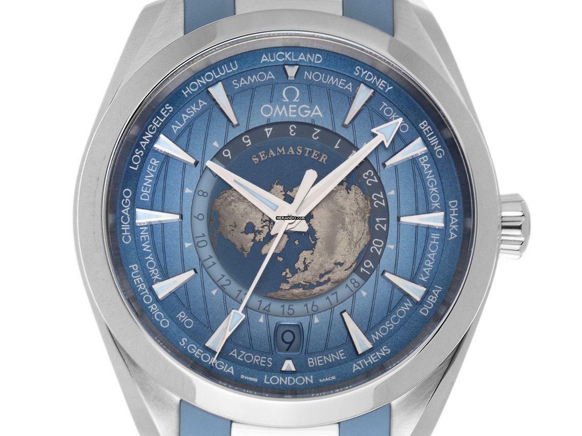  Omega Seamaster Aqua Terra Worldtimer 150m GMT Woldtimer Ref.220.12.43.22.03.002 2024 Full Set Ungetragen 