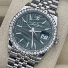 Thumbnail von Rolex Datejust 36 126284RBR 2024 palm diamond bezel discontinued green grün unworn </h1>