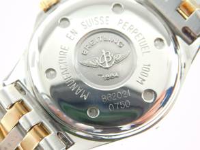 Thumbnail von Breitling Damenuhr 31 mm Stahl Gold mit Pilotband Stahl Gold Modell Sirius im Best Zustand </h1>