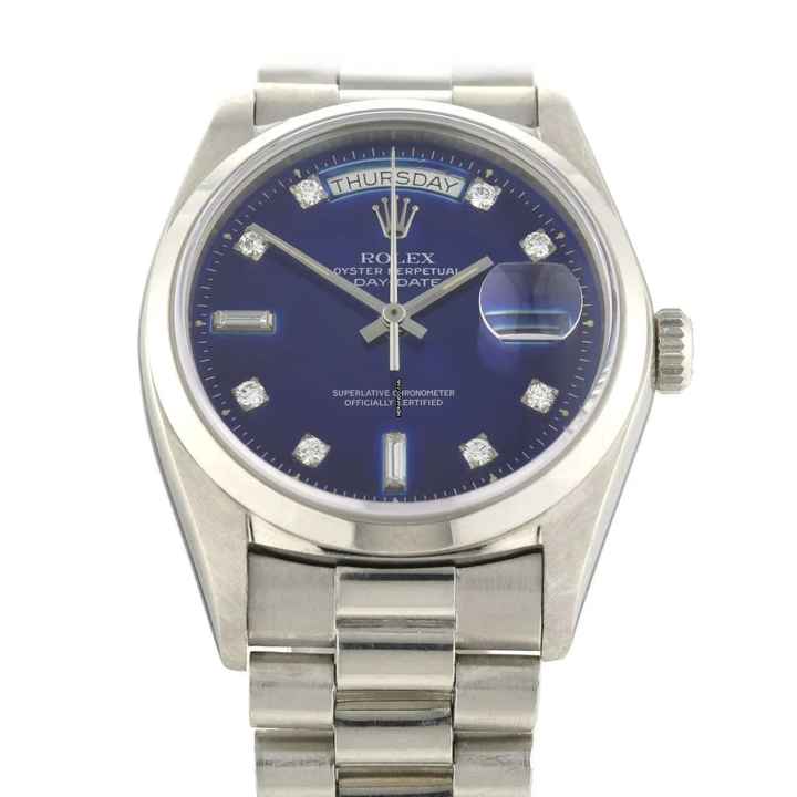  Rolex Day-Date Blue Big Diamond Dial Platin Rare Reference Ref.18026 </h1> 