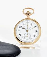 Thumbnail von Longines Taschenuhr Chronograph Cal. 19.73 - 14ct Gold