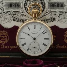 Thumbnail von A. Lange & Söhne 18k Gold Qualität 1A Taschenuhr 1898 Original Etui und Zertifikat Sehr schöner Zustand </h1>