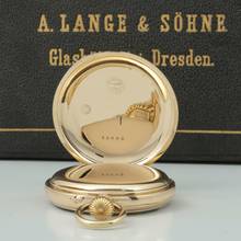 Thumbnail von A. Lange & Söhne 18k Gold Qualität 1A Taschenuhr 1898 Original Etui und Zertifikat Sehr schöner Zustand </h1>