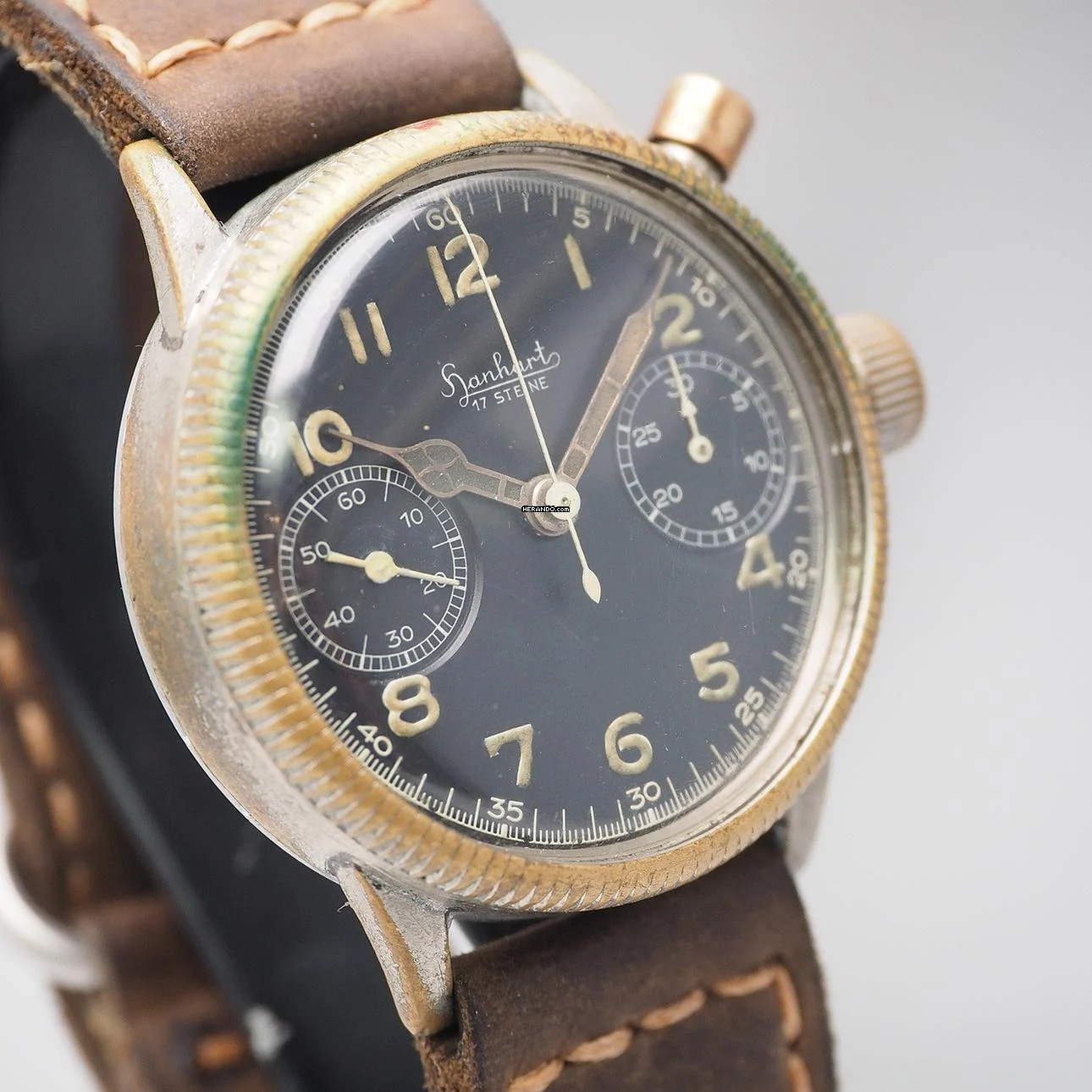 Hanhart Vintage Monopusher Eindrücker Chronograph WW2 Cal.40/50 </h1>