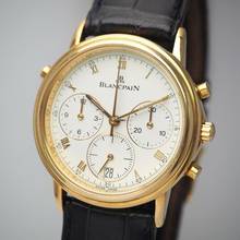 Thumbnail von Blancpain Villeret Rattrapante Chronograph 1186 Gold 18k/750 Box+Docs </h1>
