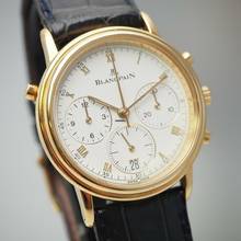 Thumbnail von Blancpain Villeret Rattrapante Chronograph 1186 Gold 18k/750 Box+Docs </h1>