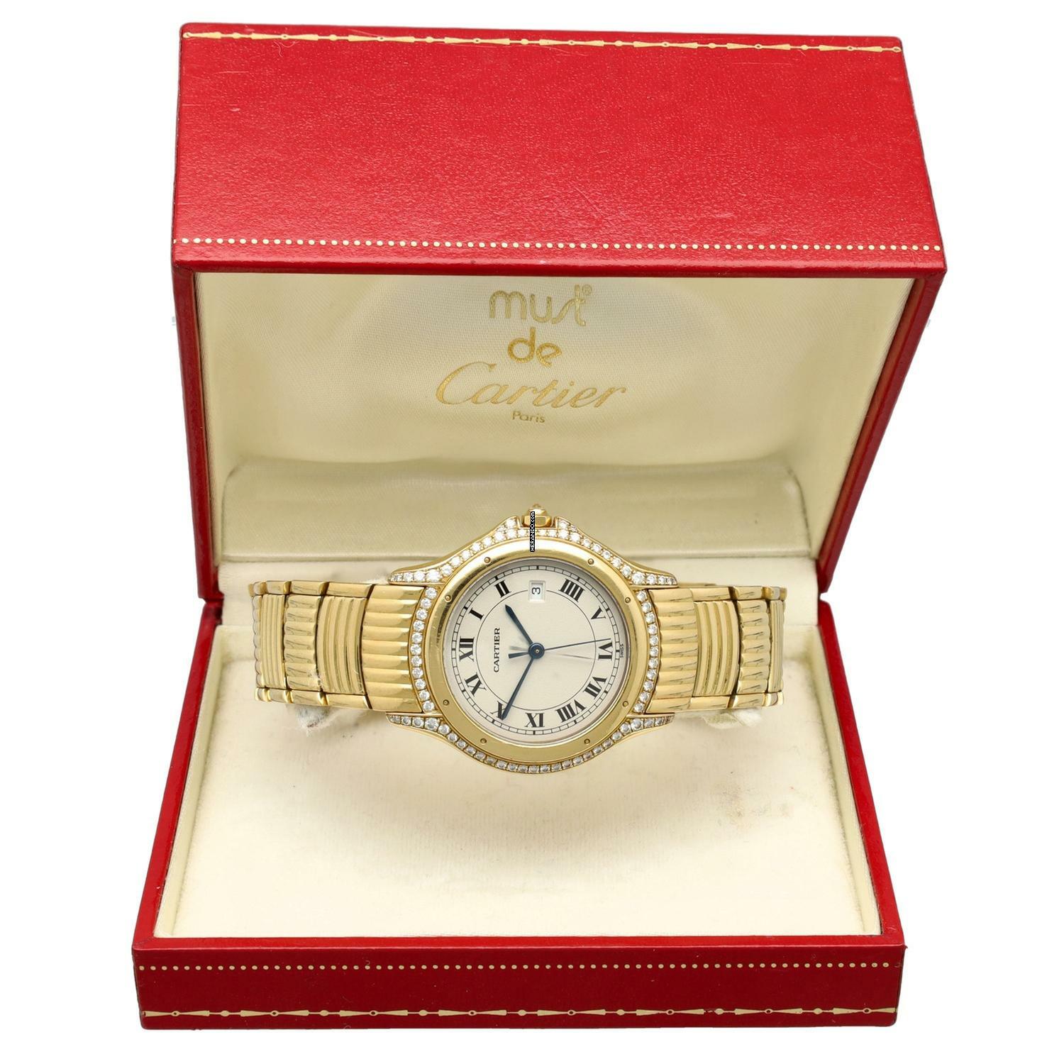  Cartier Cougar 18K.Gold Ref. 887905 Full set 