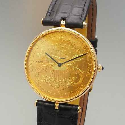  Corum Coin Watch Twenty Dollars 35mm 1897 Gold 18k/750 RARE  
