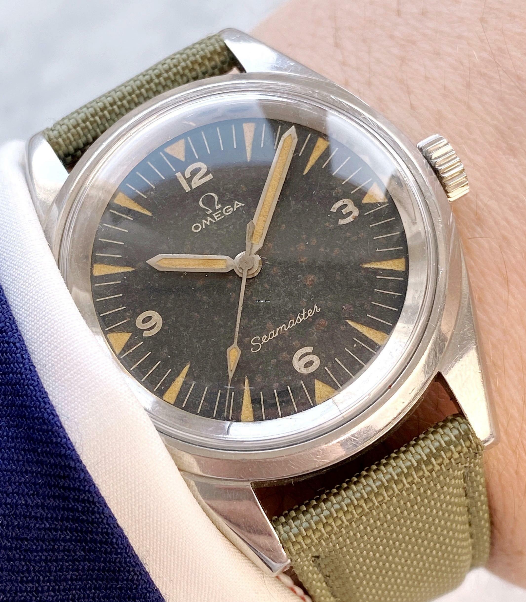 Omega Seamaster Railmaster Superrare Seamaster Railmaster PAF Tropical Dial 135004 EXTRACT Pakistan Air Force 135.004