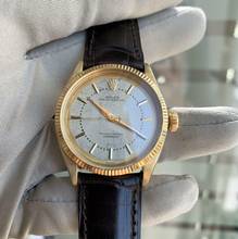 Thumbnail von Rolex Oyster Perpetual 34 6285 Chronometer Ivory dial gold 18KT 1954’s </h1>