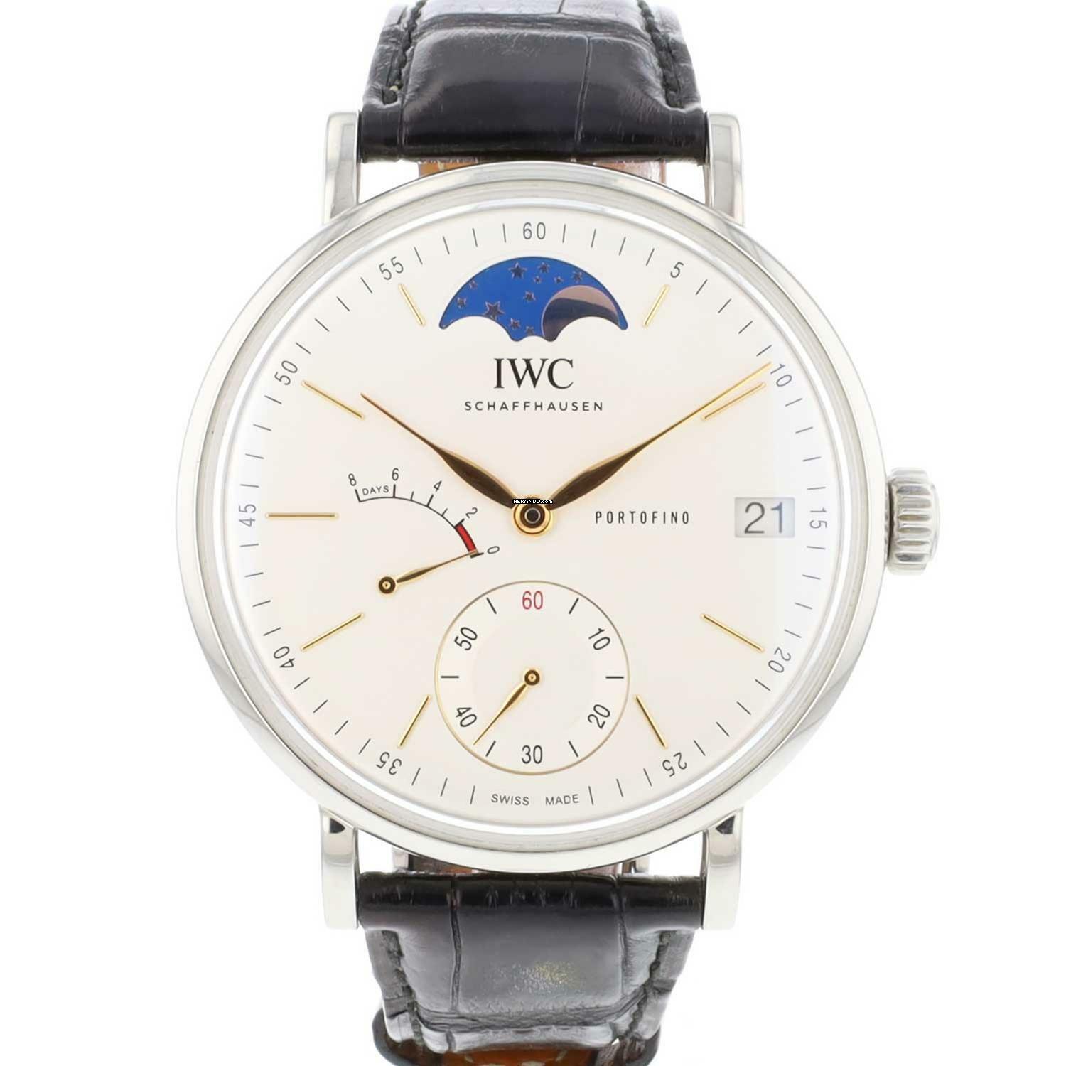 IWC Portofino Handaufzug Hand-Wound Eight Days Steel Moonphase